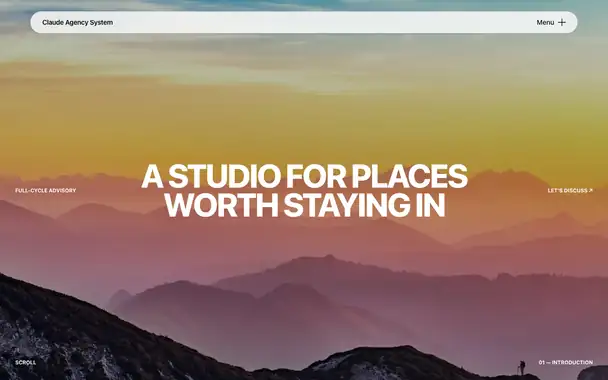 Animated preview of the Estate Agency page, scrolling through its sections
